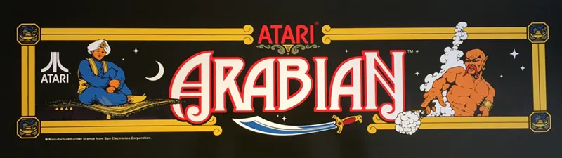 Arabian Free Play and High Score Save Kit arcade marquee