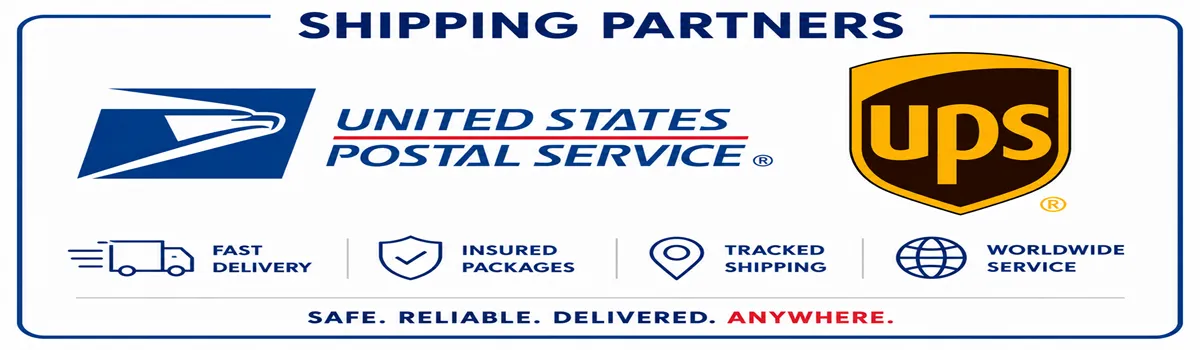 HighScoreSaves shipping partners banner featuring USPS and UPS.