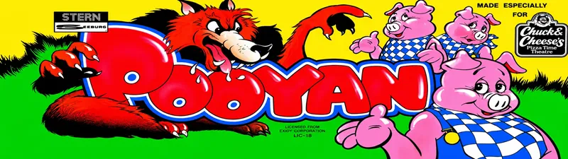 Pooyan Free Play and High Score Save Kit for original Konami arcade PCB