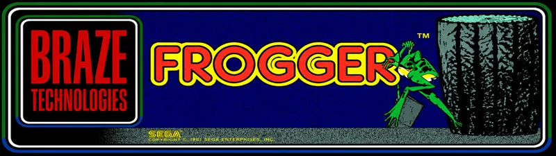 Braze Frogger Free Play and High Score Save Kit installation guide marquee