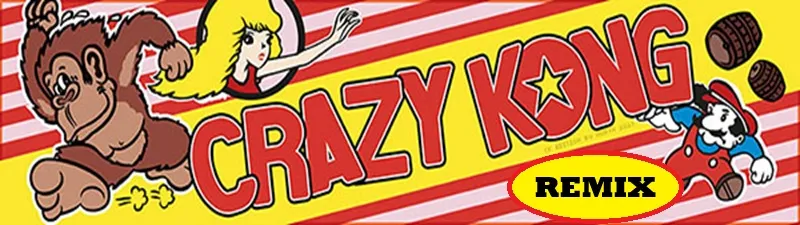 Crazy Kong Remix Free Play and High Score Save Kit installation guide marquee