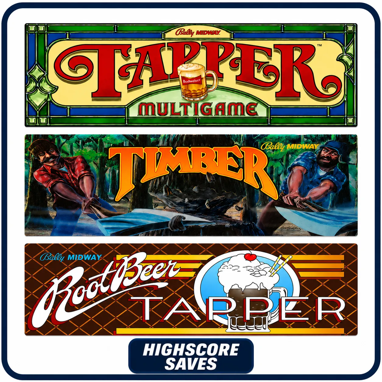 Tapper Multigame Free Play and High Score Save Kit
