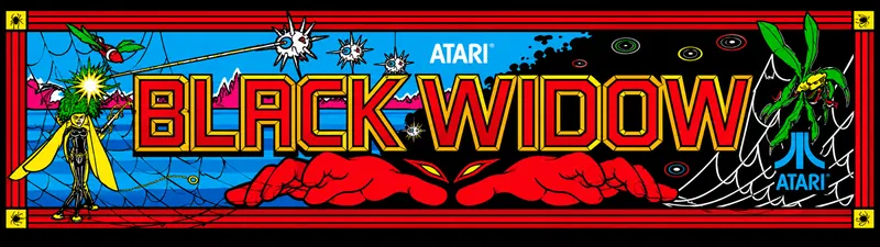 Black Widow Free Play and High Score Save Kit installation guide marquee