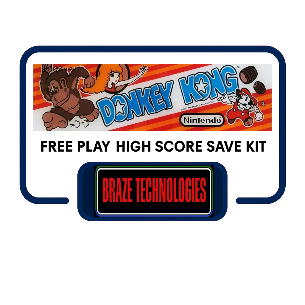 Braze Donkey Kong Free Play and High Score Save Kit Braze Donkey Kong Free Play and High Score Save Kit