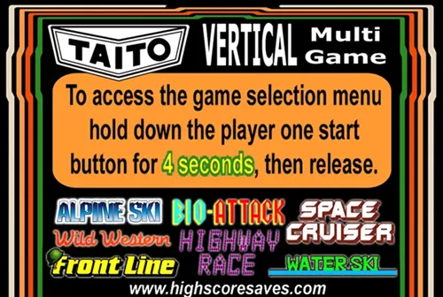 Frontline Vertical Taito Multigame Instruction Magnet Frontline Vertical Taito Multigame Instruction Magnet