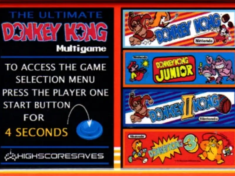 Ultimate Donkey Kong 3DK Multigame Instruction Magnet