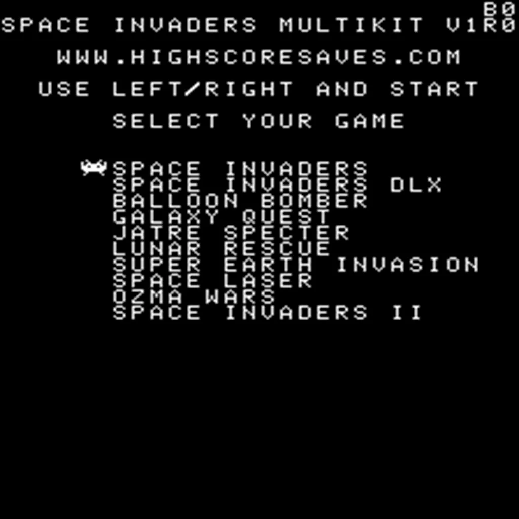Space Invaders Multigame Free Play and High Score Save Kit Arcade Upgrade
