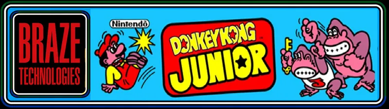 Braze Donkey Kong Junior Free Play and High Score Save Kit installation guide marquee