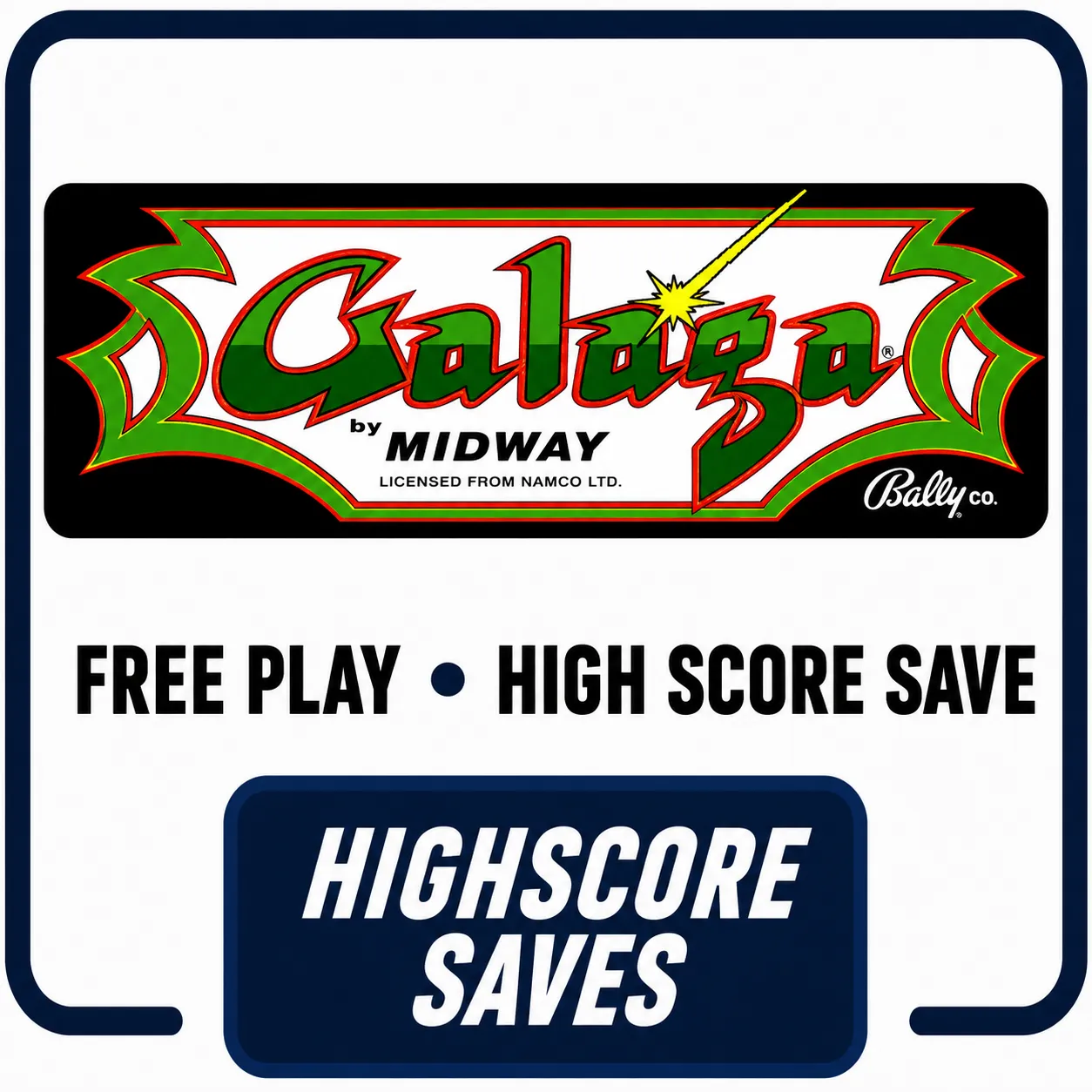 Galaga Free Play and High Score Save Kit
