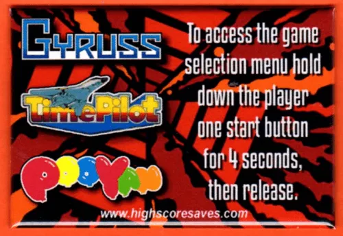 Gyruss | Time Pilot Multigame Instruction Magnet Gyruss | Time Pilot Multigame Instruction Magnet