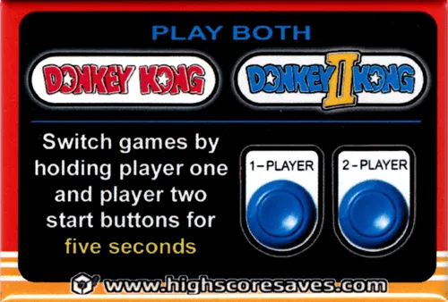 D2K Donkey Kong Multigame Instruction Magnet D2K Donkey Kong Multigame Instruction Magnet