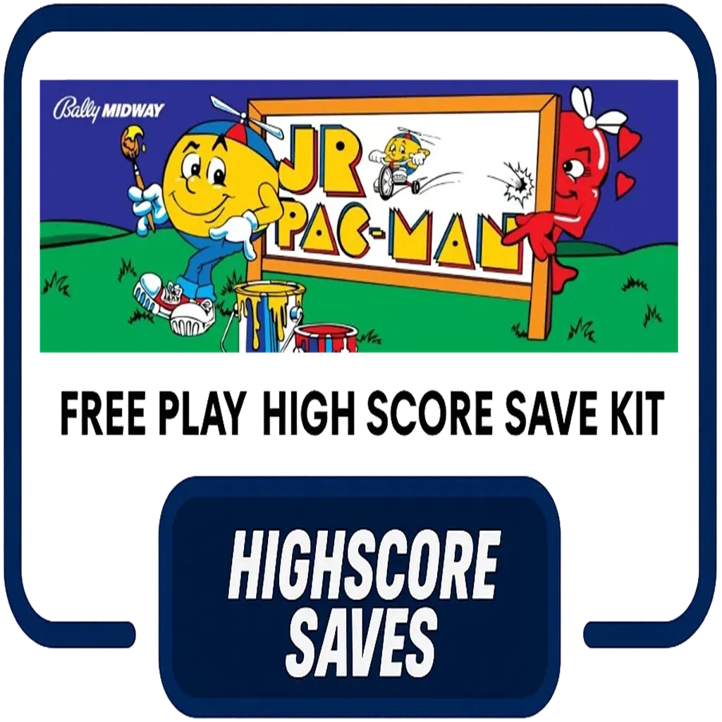 Jr Pacman Free Play and High Score Save Kit