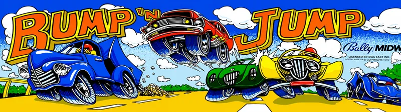 Bump 'n' Jump Free Play and High Score Save Kit arcade marquee