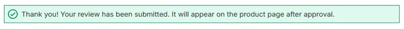 HighScoreSaves confirmation message showing a product review was submitted for approval