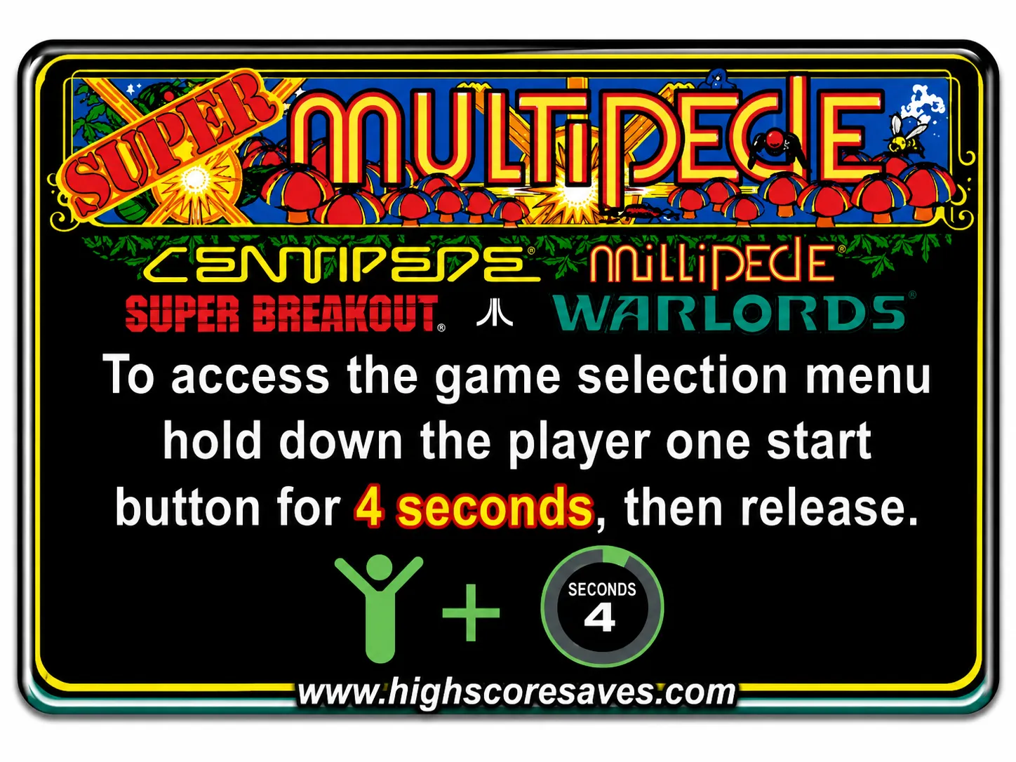 Super Multipede | Centipede | Millipede | Warlords | Super Breakout Multigame Instruction Magnet