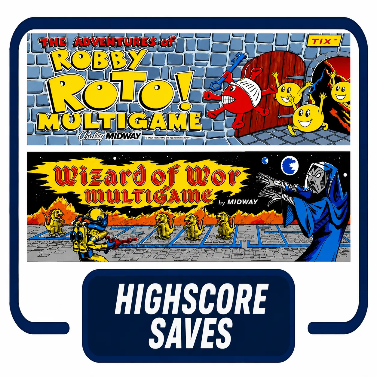 Robby Roto | Wizard of Wor Multigame Free Play and High Score Save Kit