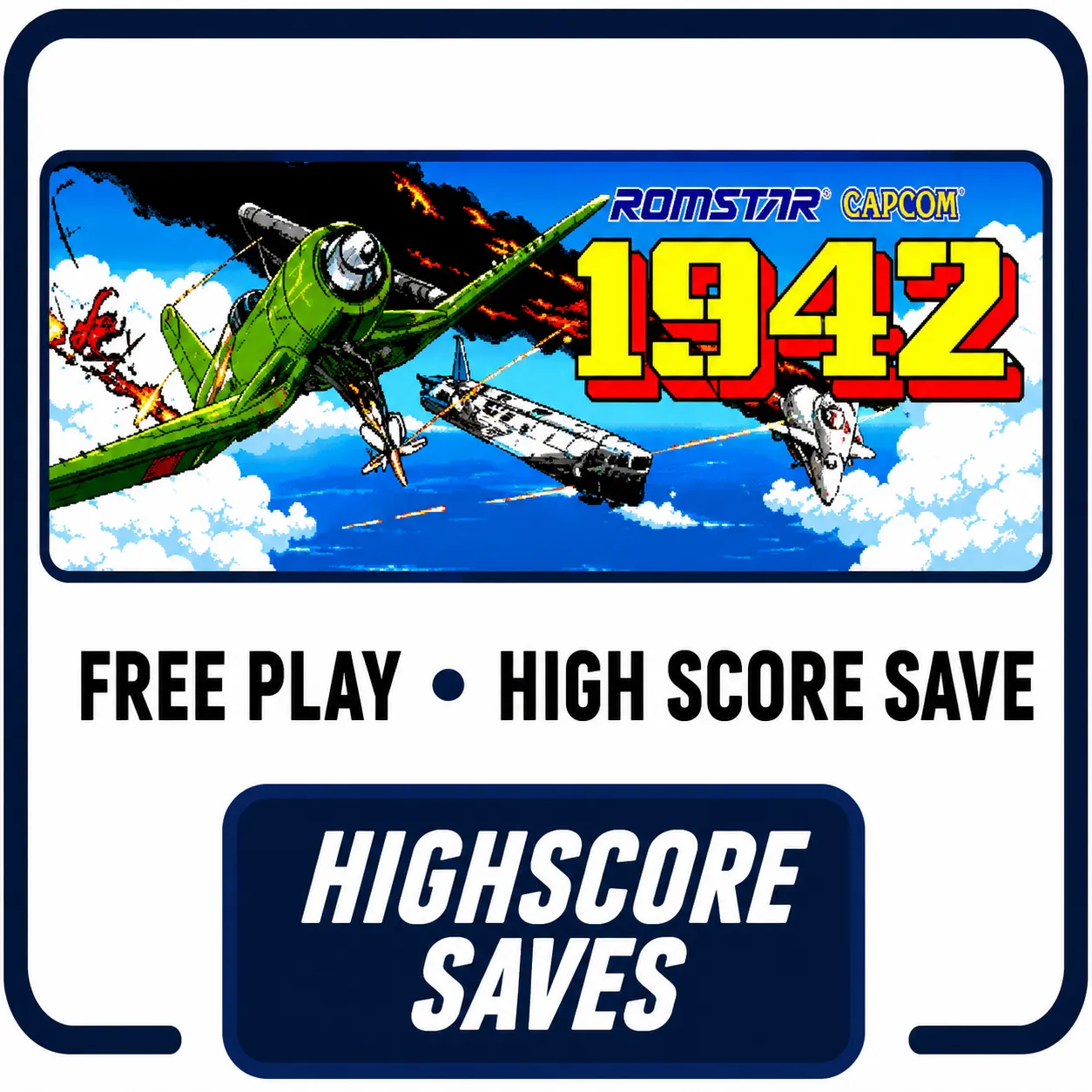 1942 Arcade Free Play and High Score Save Kit PCB Upgrade