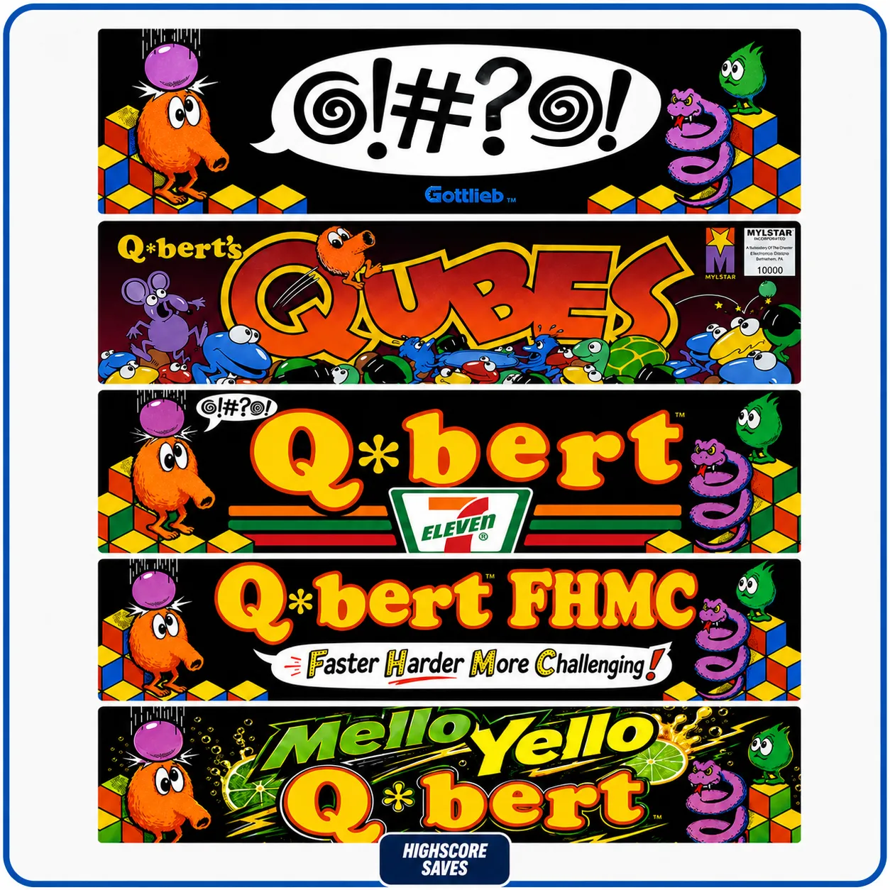 Qbert | Qbert Qubes | FHMC Multigame Free Play and High Score Save Kit