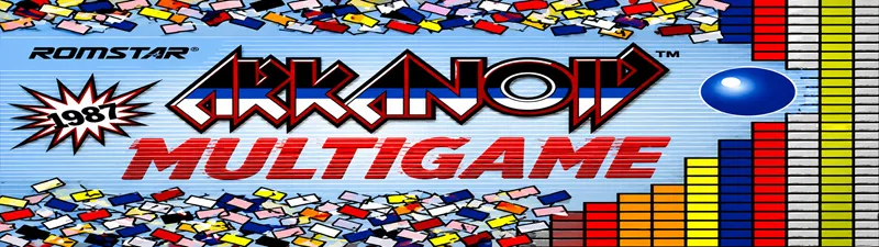 Arkanoid Multigame Free Play and High Score Save Kit installation guide marquee