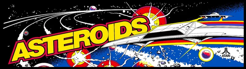 Asteroids Free Play and High Score Save Kit arcade marquee