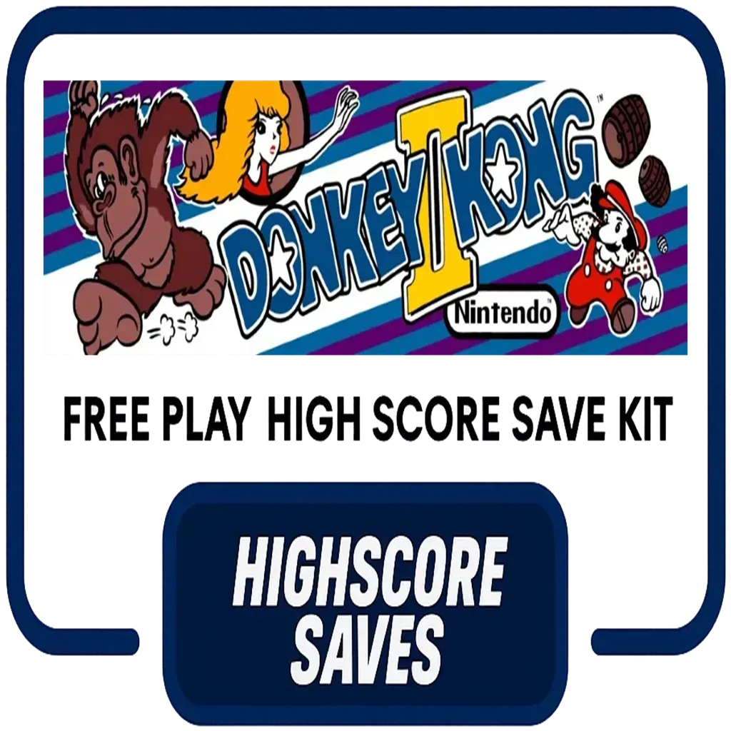 D2K Donkey Kong Multigame Free Play and High Score Save Kit