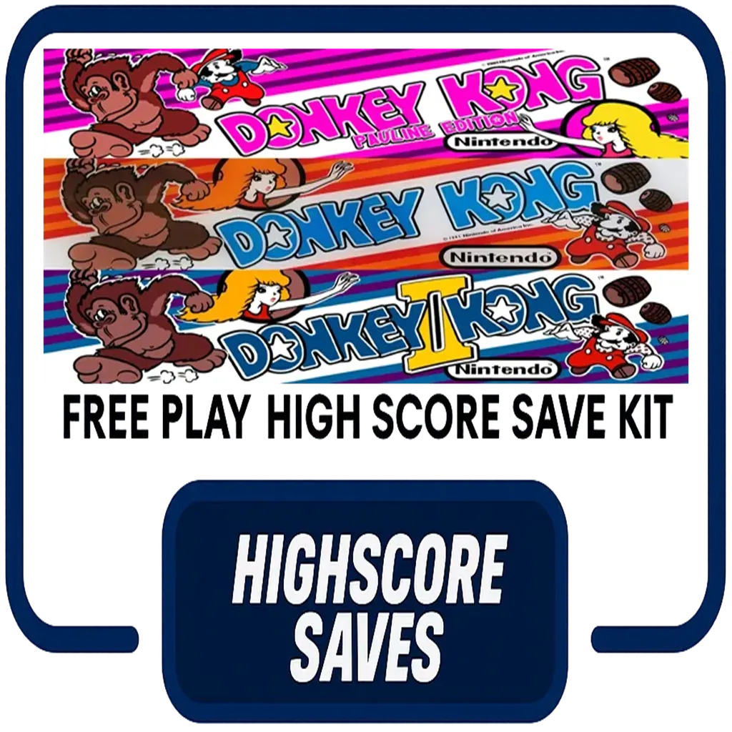 Donkey Kong | D2K | Pauline Edition Free Play and High Score Save Kit