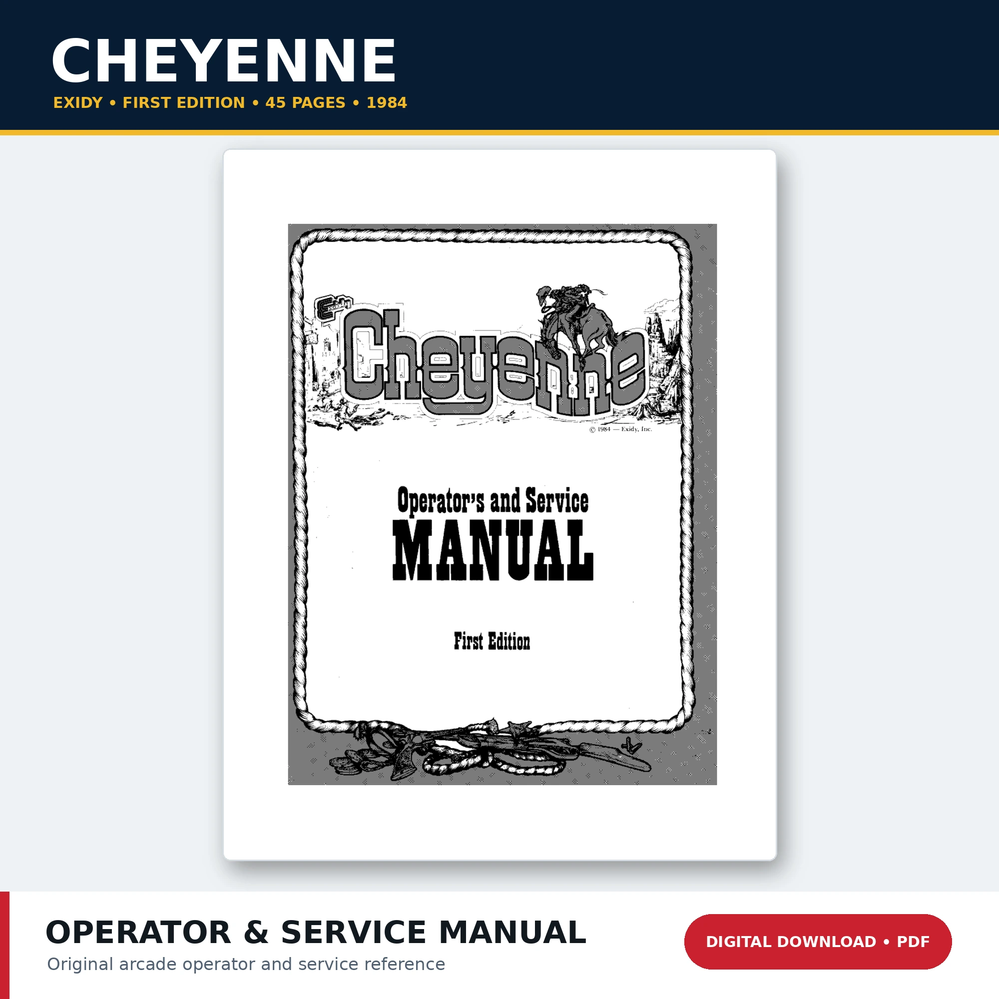 Exidy Cheyenne first edition operator and service manual PDF download