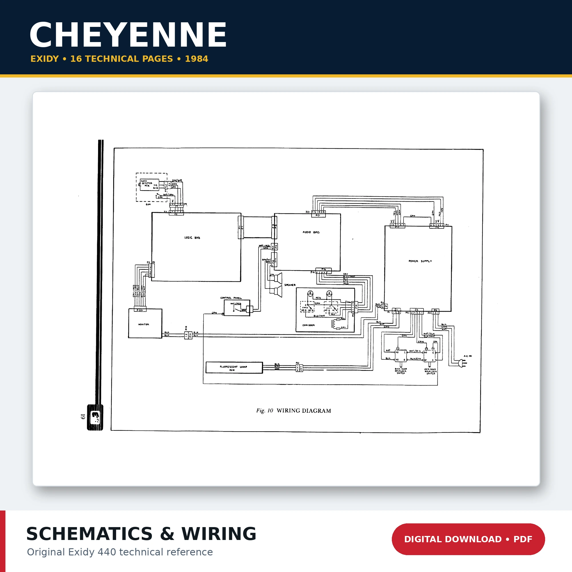 Exidy Cheyenne arcade schematics and wiring diagrams PDF download