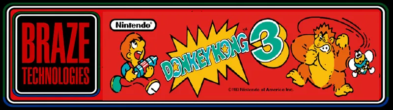 Braze Donkey Kong 3 Free Play and High Score Save Kit installation guide marquee