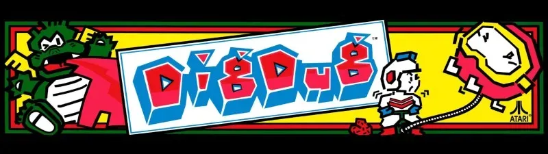 Dig Dug Free Play and High Score Save Kit installation guide marquee