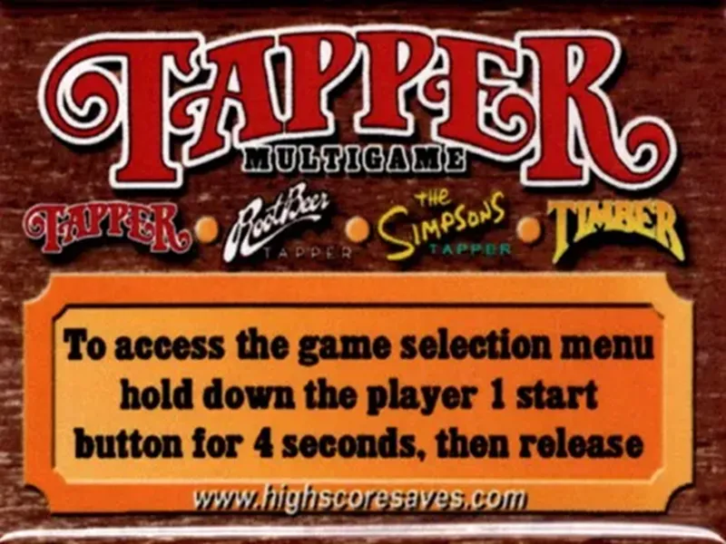 Tapper Multigame Instruction Magnet