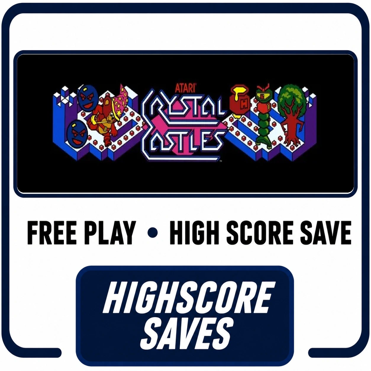 Crystal Castles Free Play and High Score Save Kit