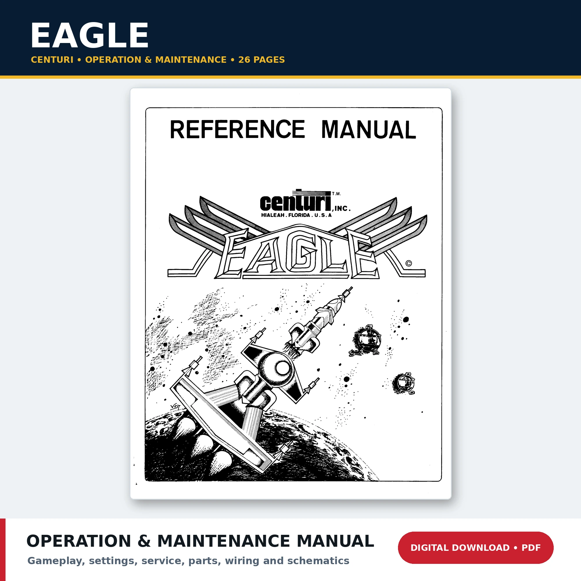 Centuri Eagle arcade operation and maintenance manual PDF download