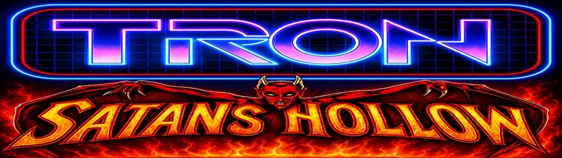 Tron Multigame Free Play and High Score Save Kit installation guide marquee