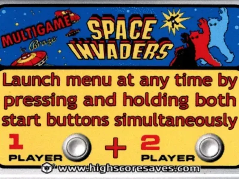 Space Invaders Multigame Instruction Magnet