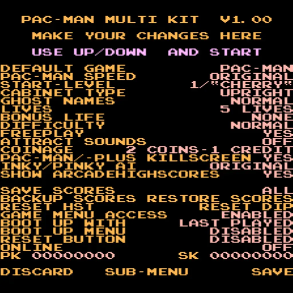 Free Pacman Computer Score Pac-Man Ms Pac-Man Multigame Free Play High Score Save Kit