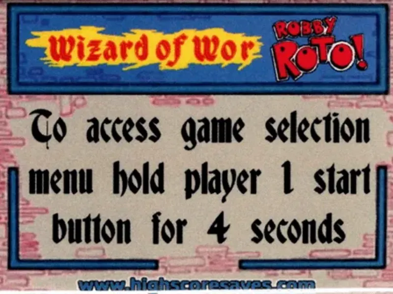 Wizard of Wor | Robby Roto Multigame Instruction Magnet