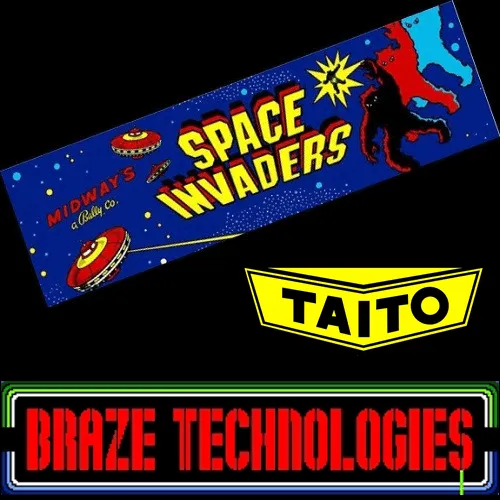 Braze Space Invaders Taito Version Multigame Free Play and High Score Save Kit