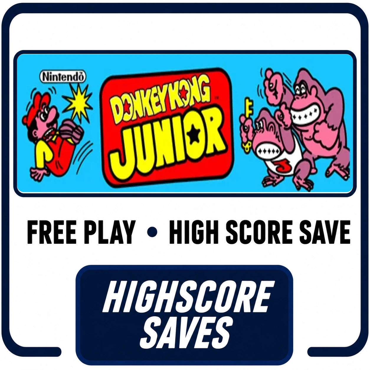 Donkey Kong Junior Free Play and High Score Save Kit