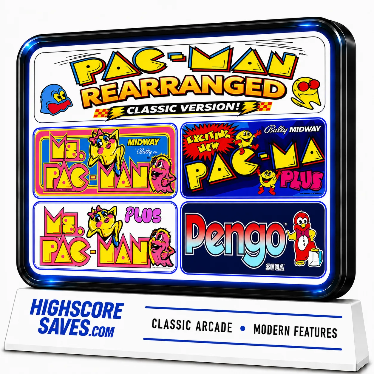 Pacman Rearranged Multigame Free Play and High Score Save Kit