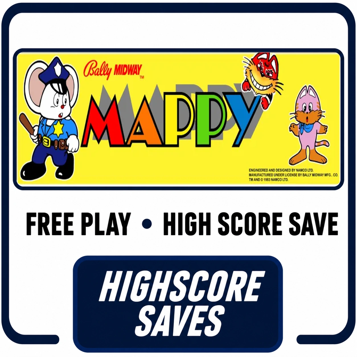 Mappy Free Play and High Score Save Kit