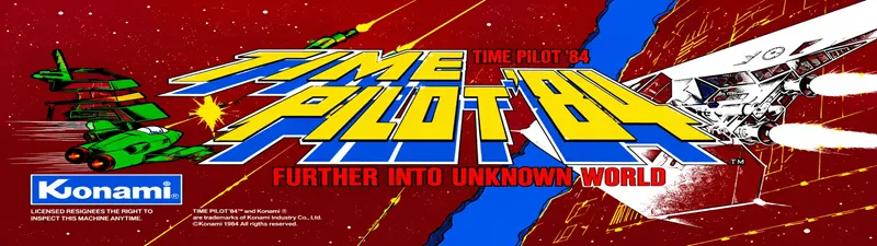 Time Pilot '84 Free Play and High Score Save Kit installation guide marquee