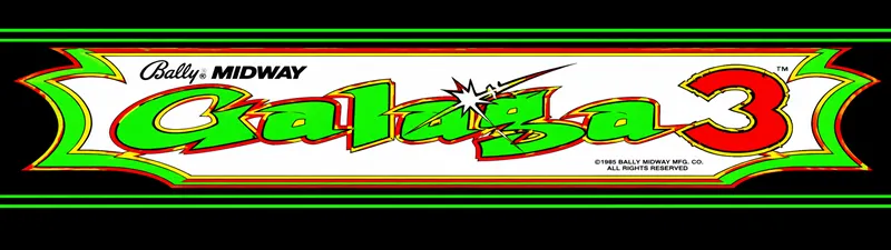 Galaga 3 Gaplus Free Play and High Score Save Kit arcade marquee