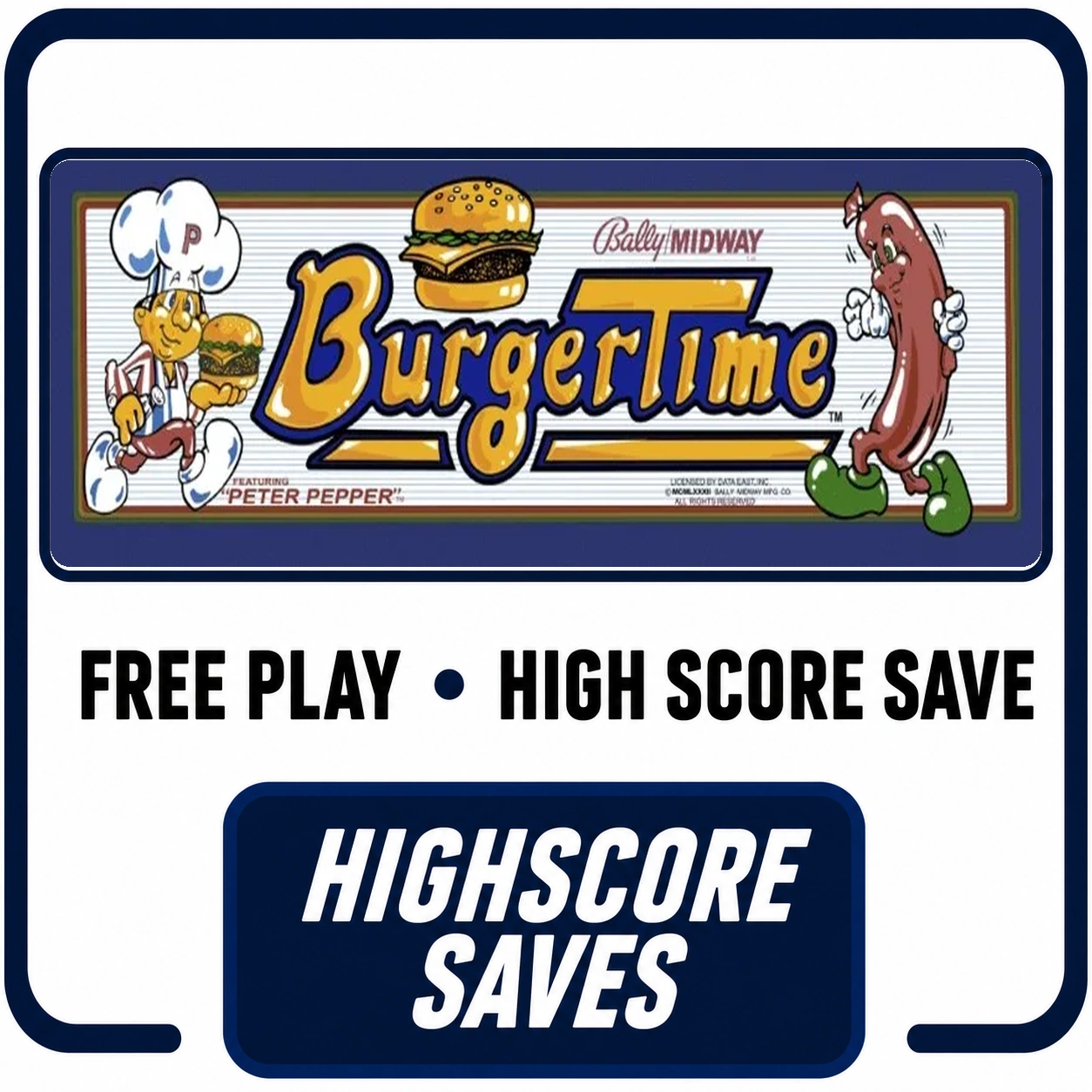 Burgertime Free Play and High Score Save Kit