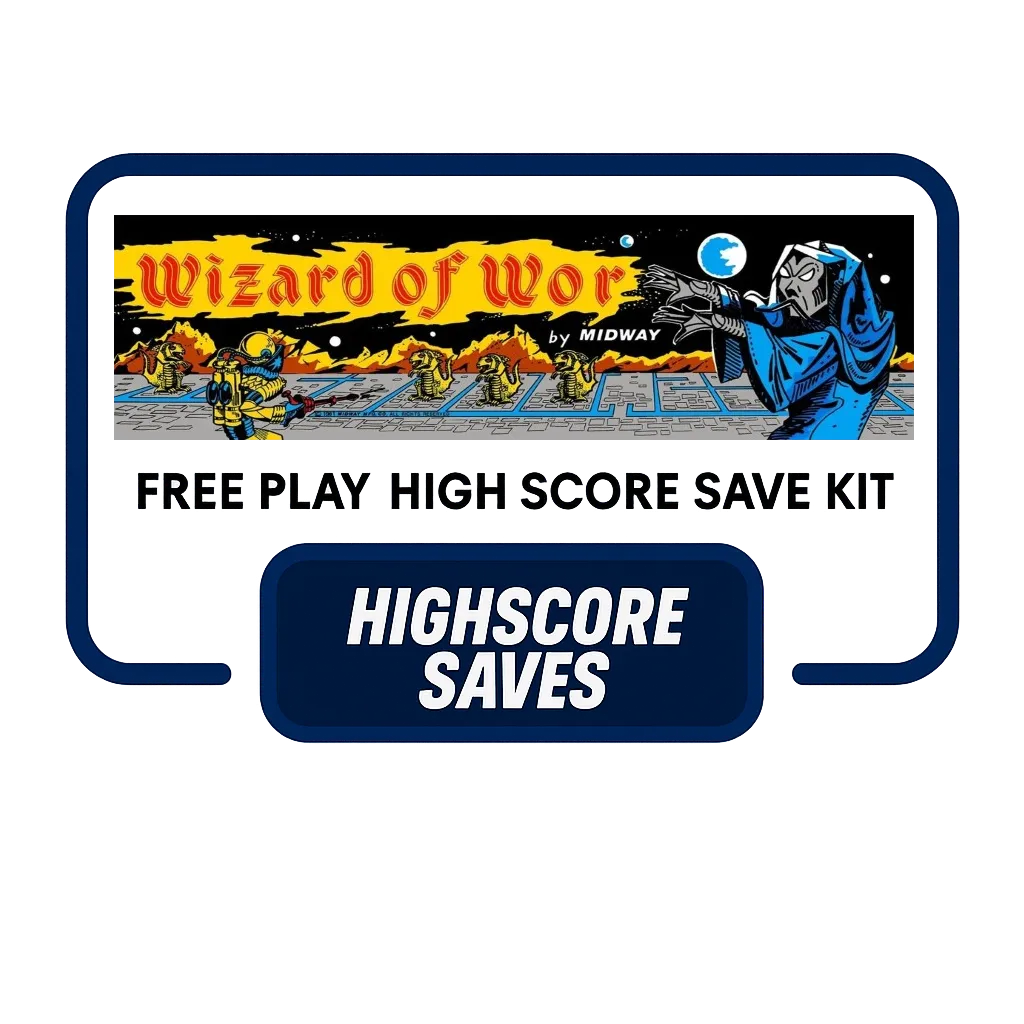 Wizard of Wor Free Play and High Score Save Kit