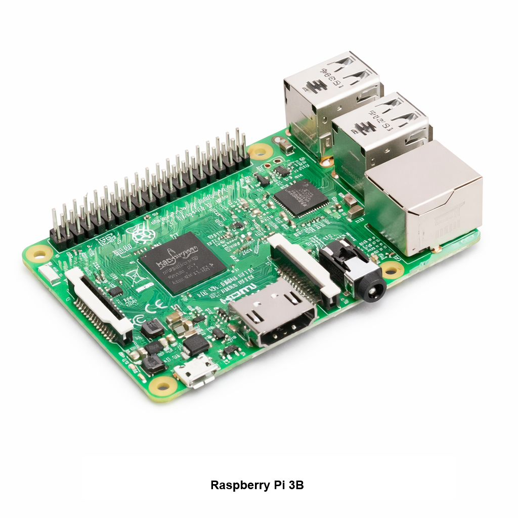Raspberry Pi 3 Model B Single Board Computer – Top Angle View