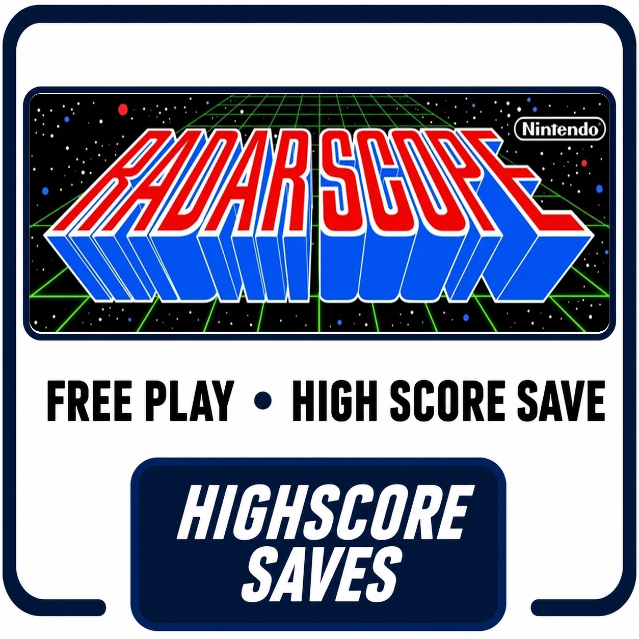 Radarscope Free Play and High Score Save Kit