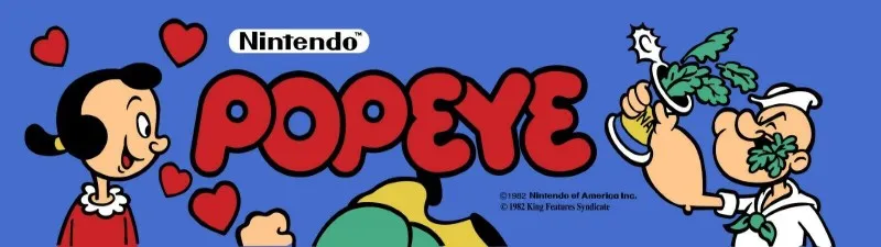 Popeye Free Play and High Score Save Kit for original Nintendo arcade PCB