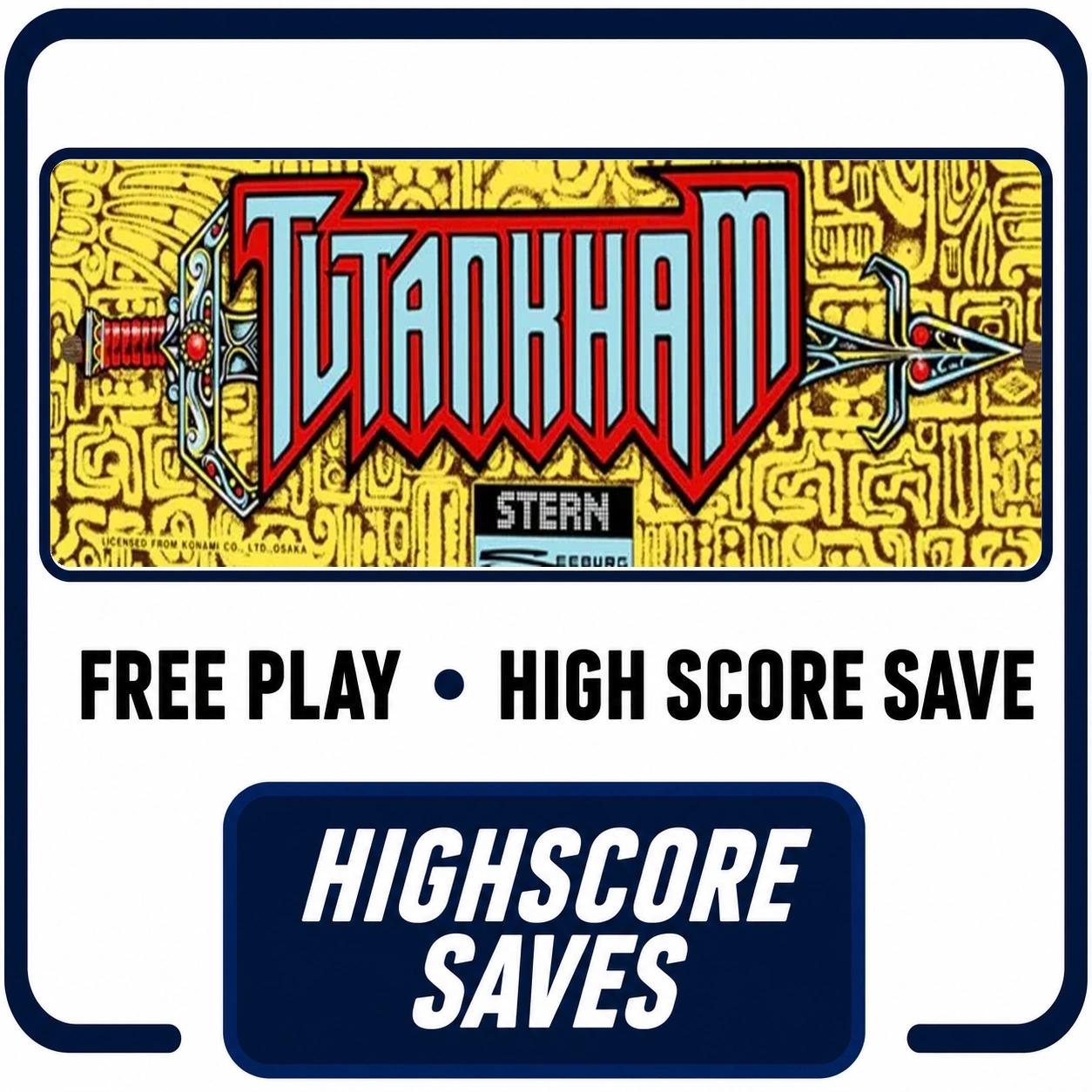 Tutankham Free Play and High Score Save Kit