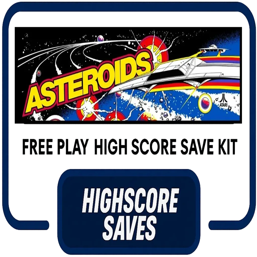 Asteroids Free Play and High Score Save Kit